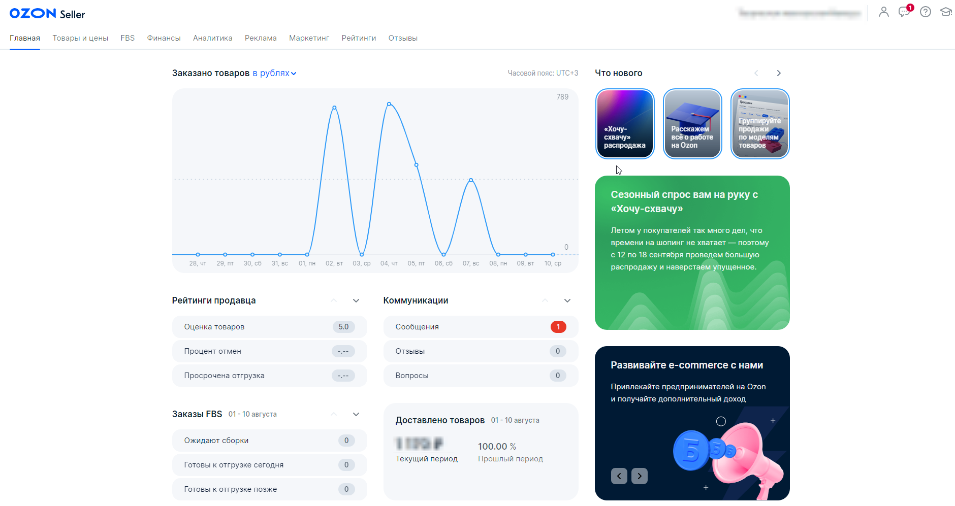 Мой озон заказы войти в личный. Озон селлер. Озон селлер личный кабинет. OZON Интерфейс. OZON seller уведомления.