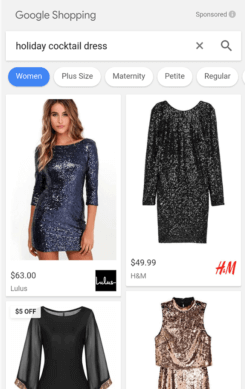 Фильтры для одежды в Google Shopping
