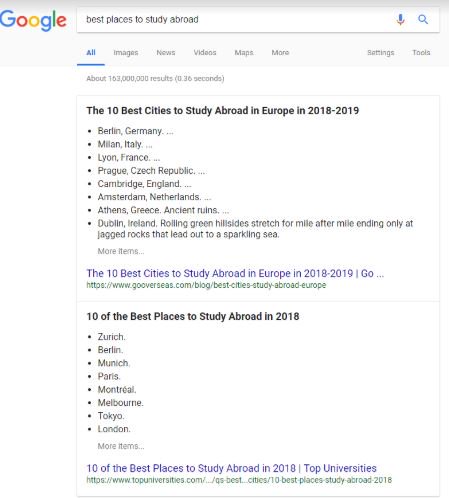 Multifaceted featured snippets