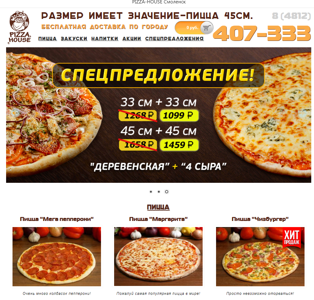 Кейс о рекламе сайта пиццерии
